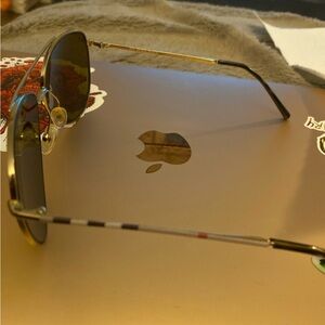 Burberry Aviator Gold Brown Nova Sunglasses REAL